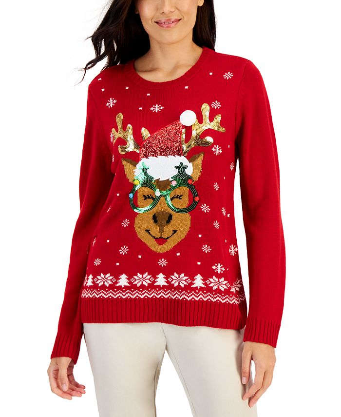 Karen Scott Women's Holiday Sweater, Created for Macy's & Reviews ...