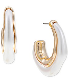 Gold-Tone Color Sculptural J-Hoop Earrings, Created for Macy's