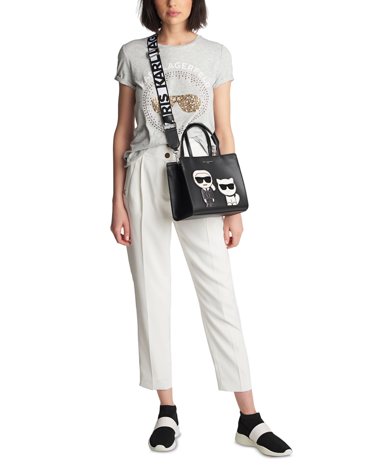 Женская сумка KARL LAGERFELD PARIS Maybelle Satchel, цвет: Чёрный — фото 3