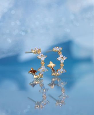 Blue Blossom Love Hoop Earrings