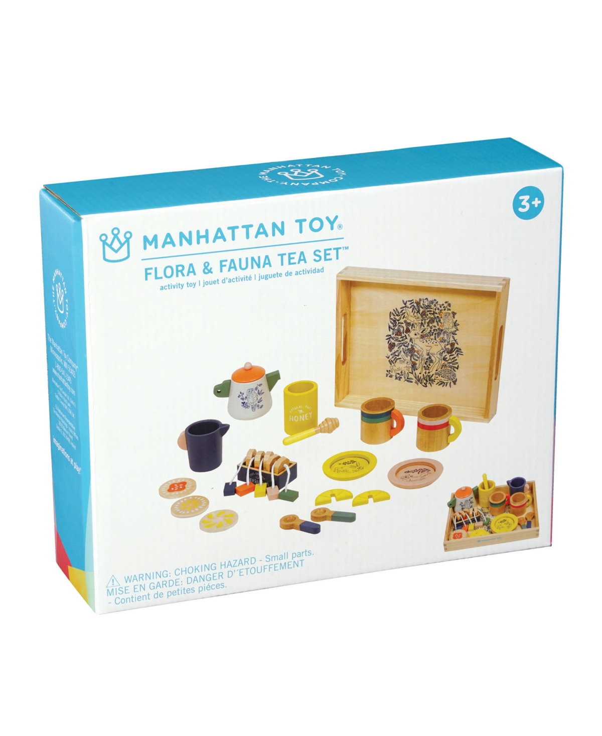 Shop Manhattan Toy Company Flora Fauna Toddler, Kids Pretend Play Wooden Tea Set, 23 Piece In Multicolor