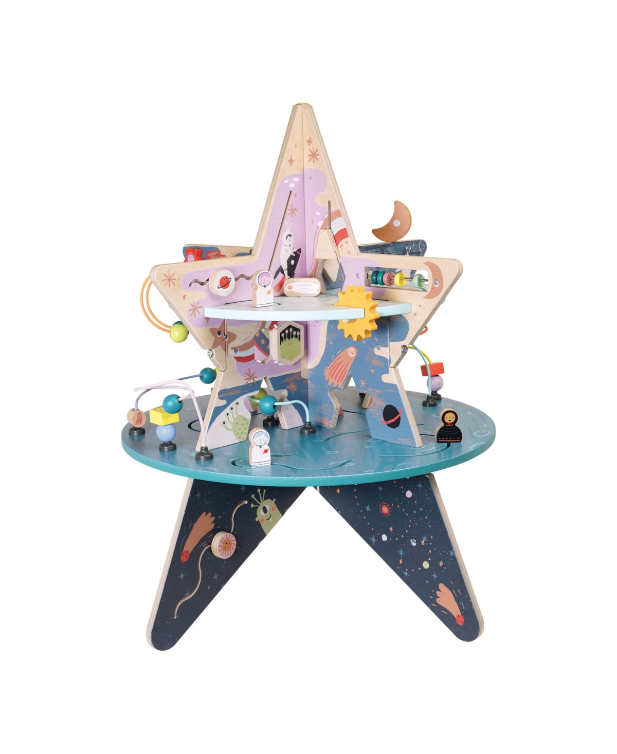 Manhattan Toy Company Double-decker Celestial Star Explorer Wooden Activity Center In Multicolor