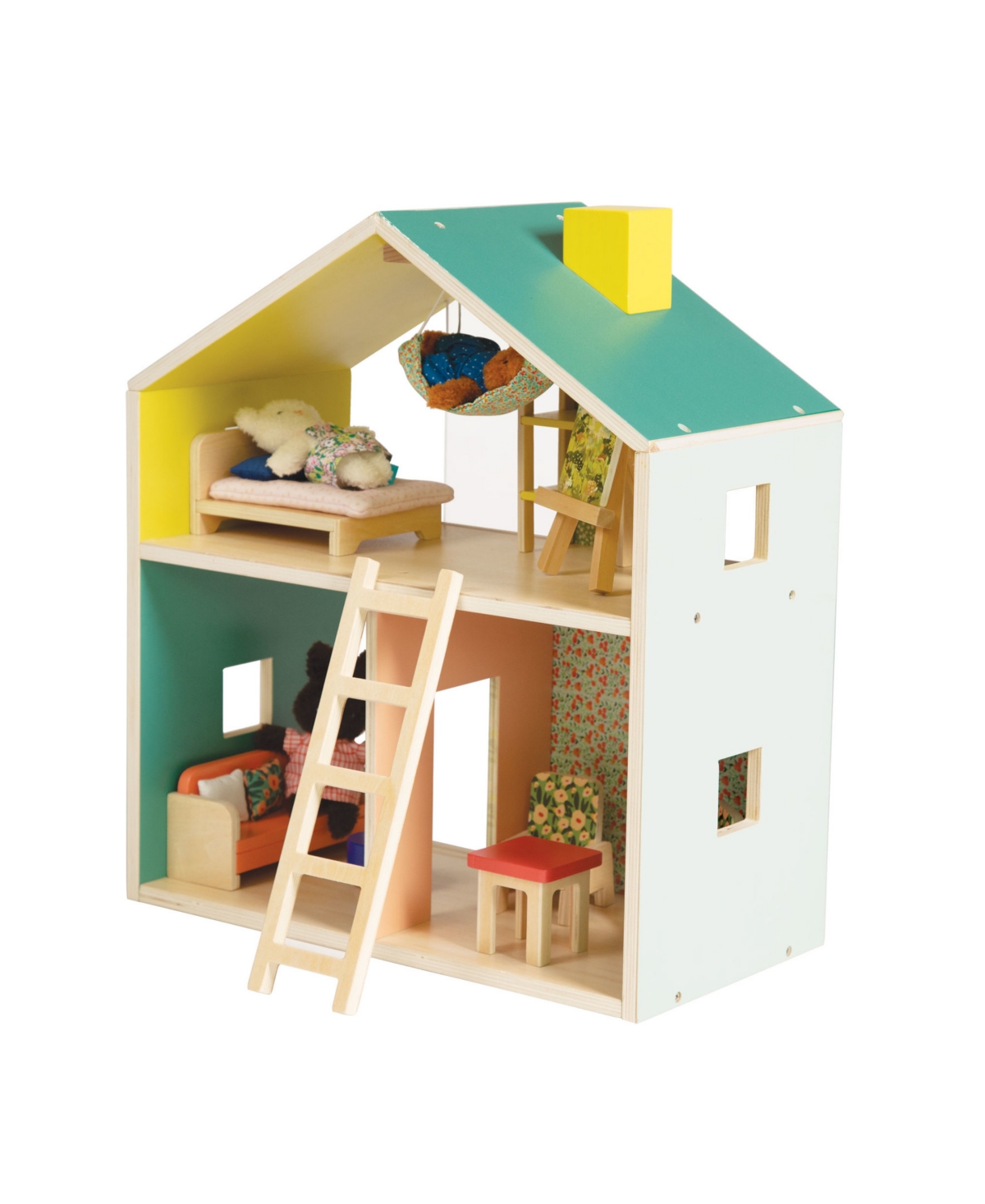 Manhattan Toy Company Kids' Little Nook 19-piece Wooden Playhouse With Loft In Multicolor