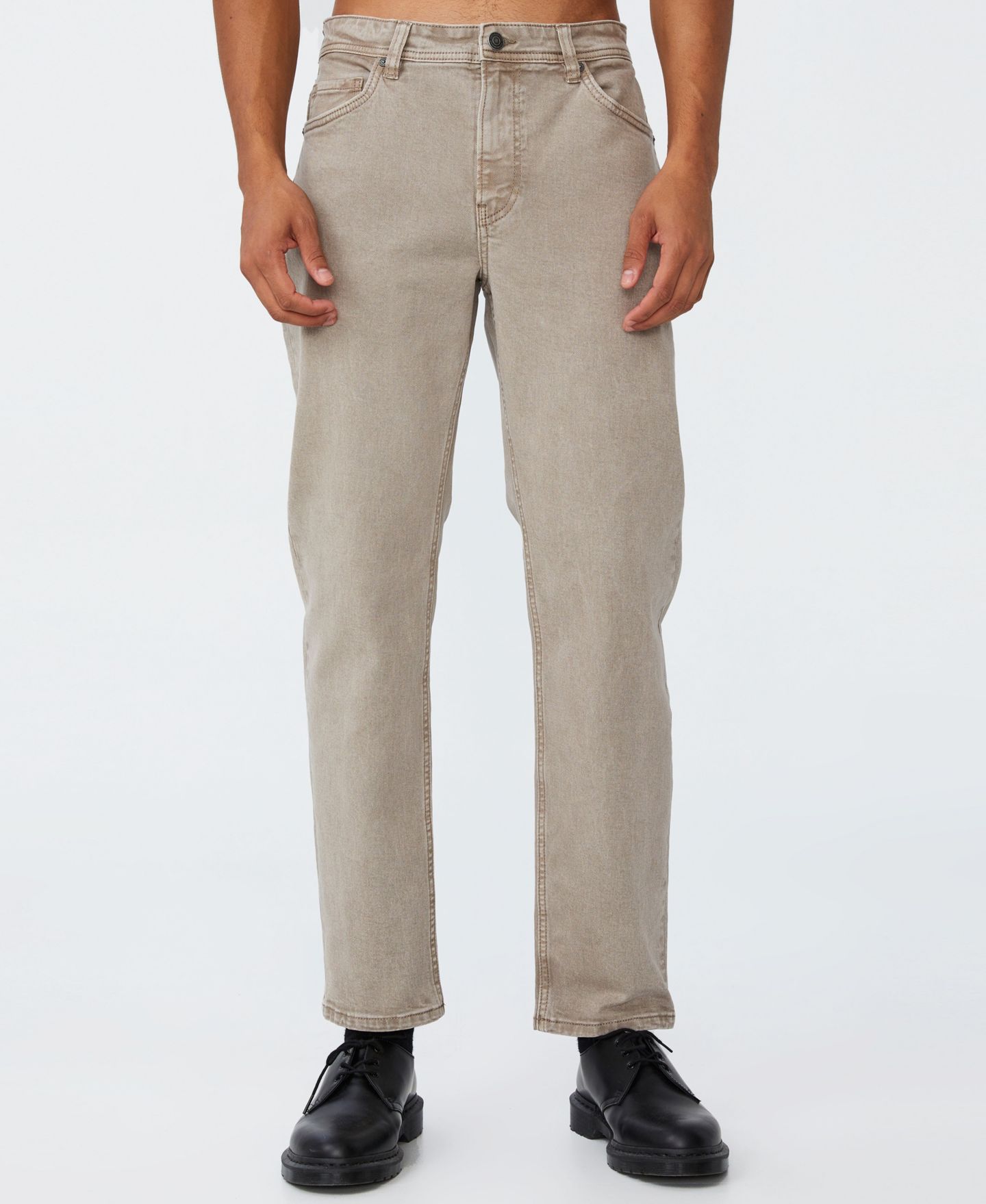 Мужские джинсы Cotton On Slim Straight, цвет: Потёртый овсяный — фото 1