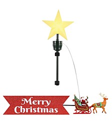 Animated Tree Topper Santa's Sleigh with Banner