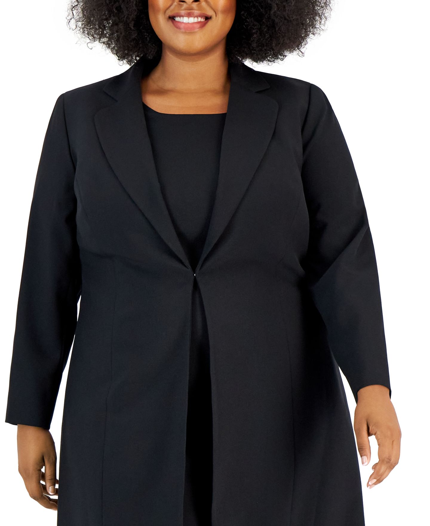 Женские платья Le Suit Plus Size Topper Jacket & Sheath 2 Piece Dress Suit, цвет: Чёрный — фото 3
