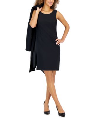 Women's Crepe Topper Jacket & Sheath Dress Suit, Regular and Petite Sizes