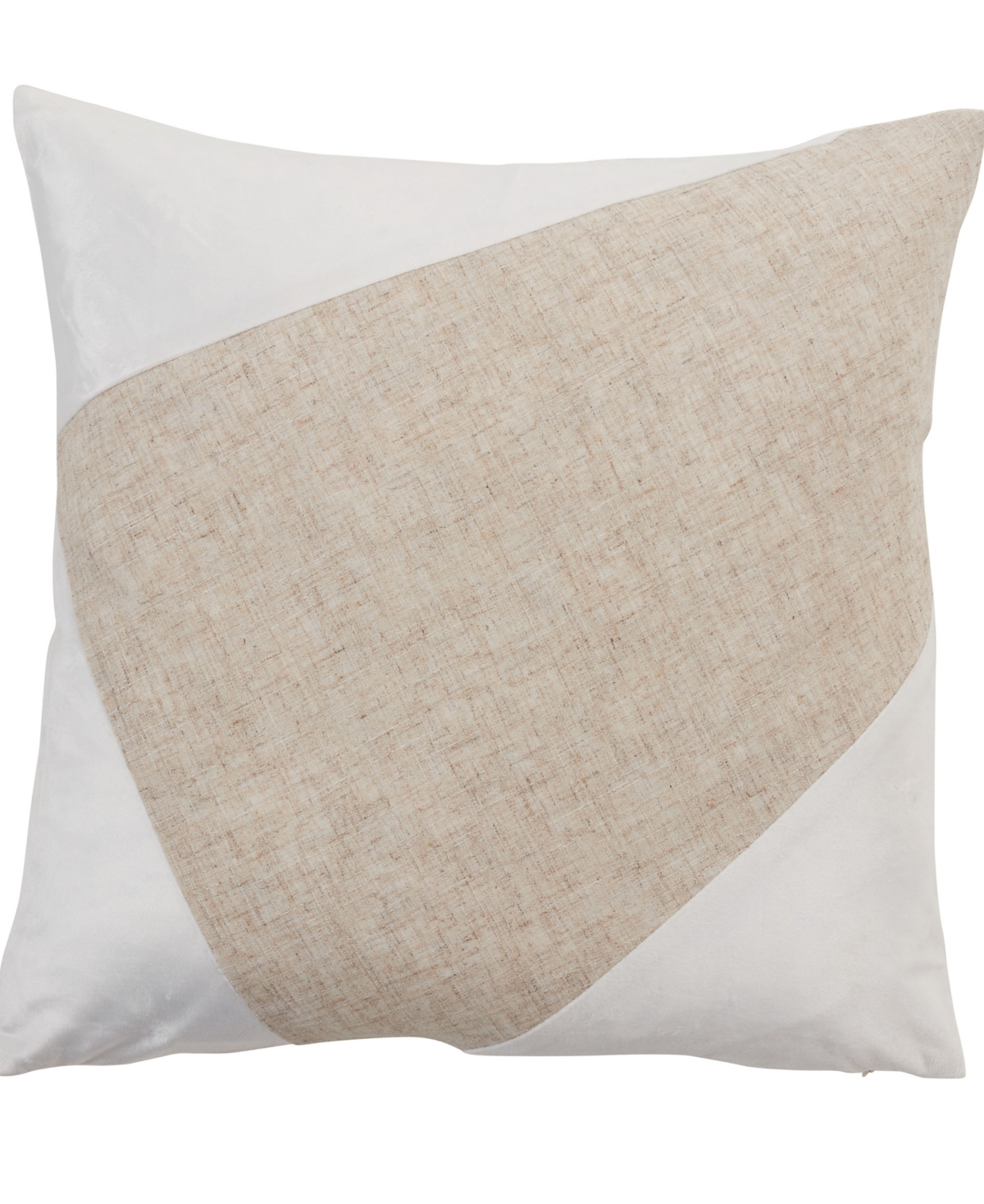 Saro Lifestyle Velvet-like Geometric Decorative Pillow, 18" X 18" In White