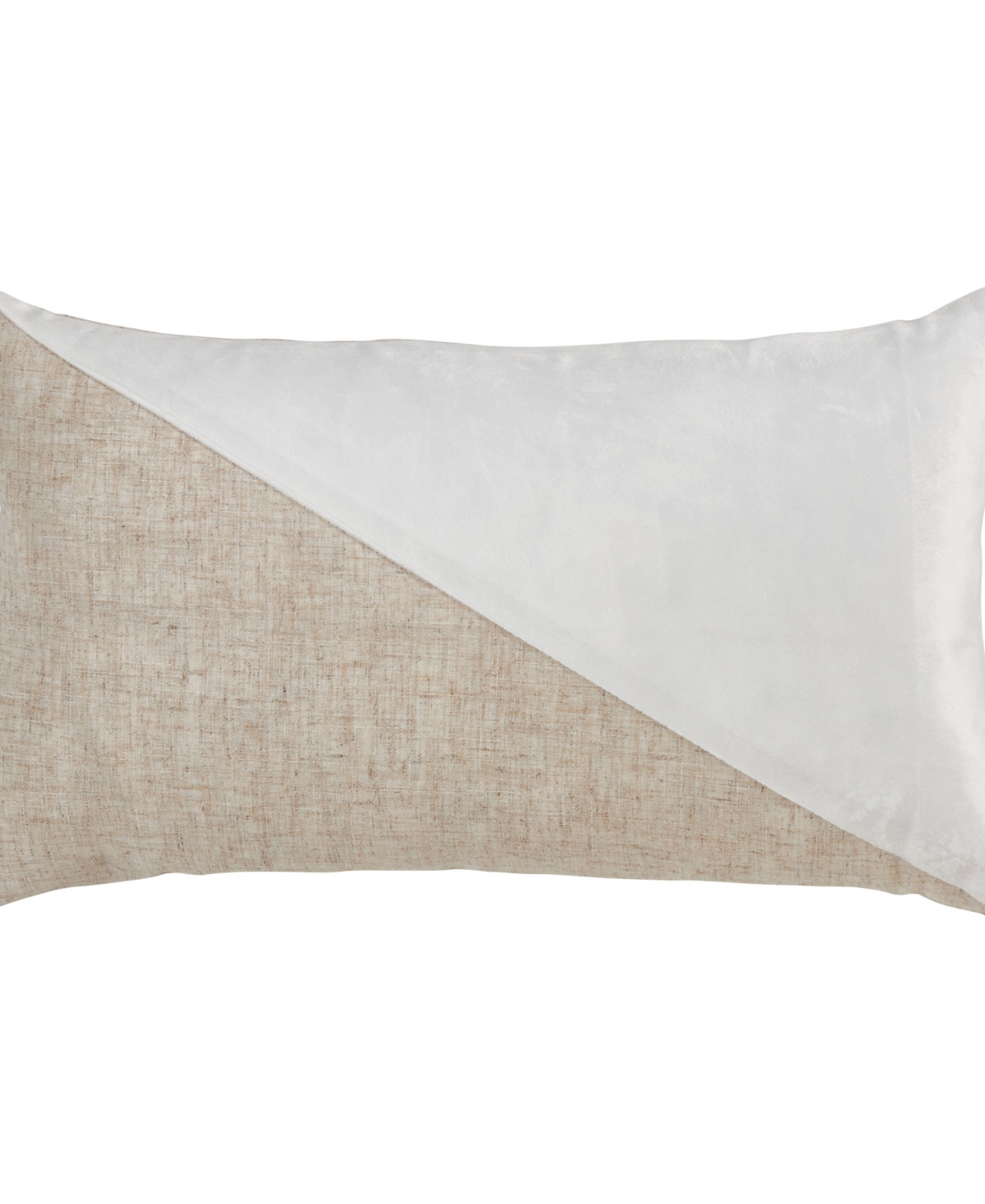 Saro Lifestyle Velvet-like Geometric Decorative Pillow, 12" X 20" In White