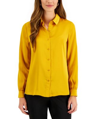 Tahari ASL - Women's Satin Button-Front Blouse