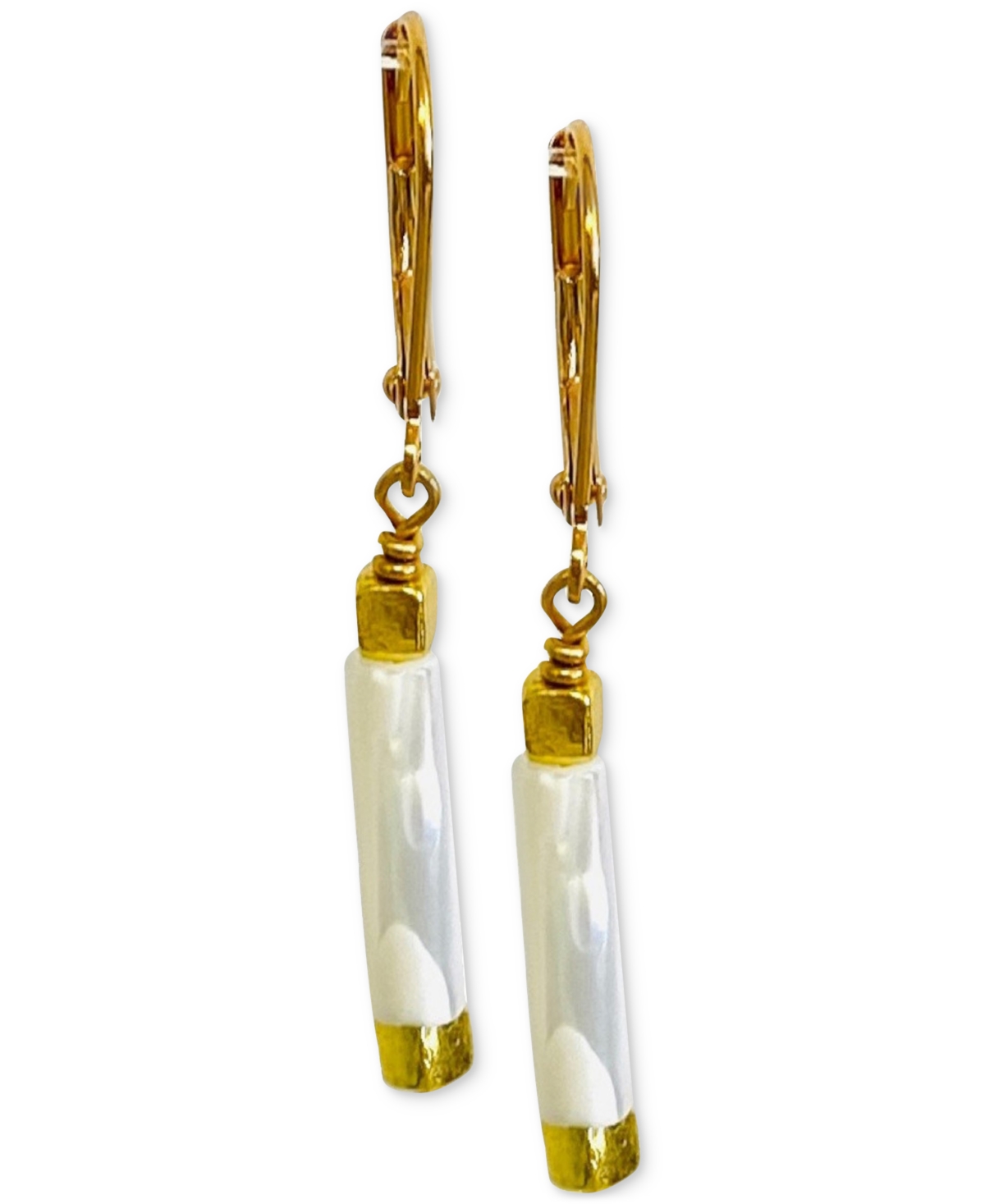 Sadaf Earrings - White/Gold