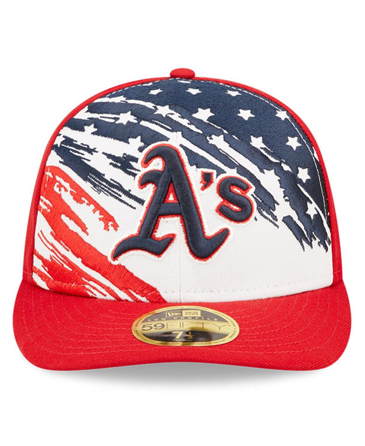 New Era Men's  Red Oakland Athletics 2022 4th Of July Low Profile 59fifty Fitted Hat In Red