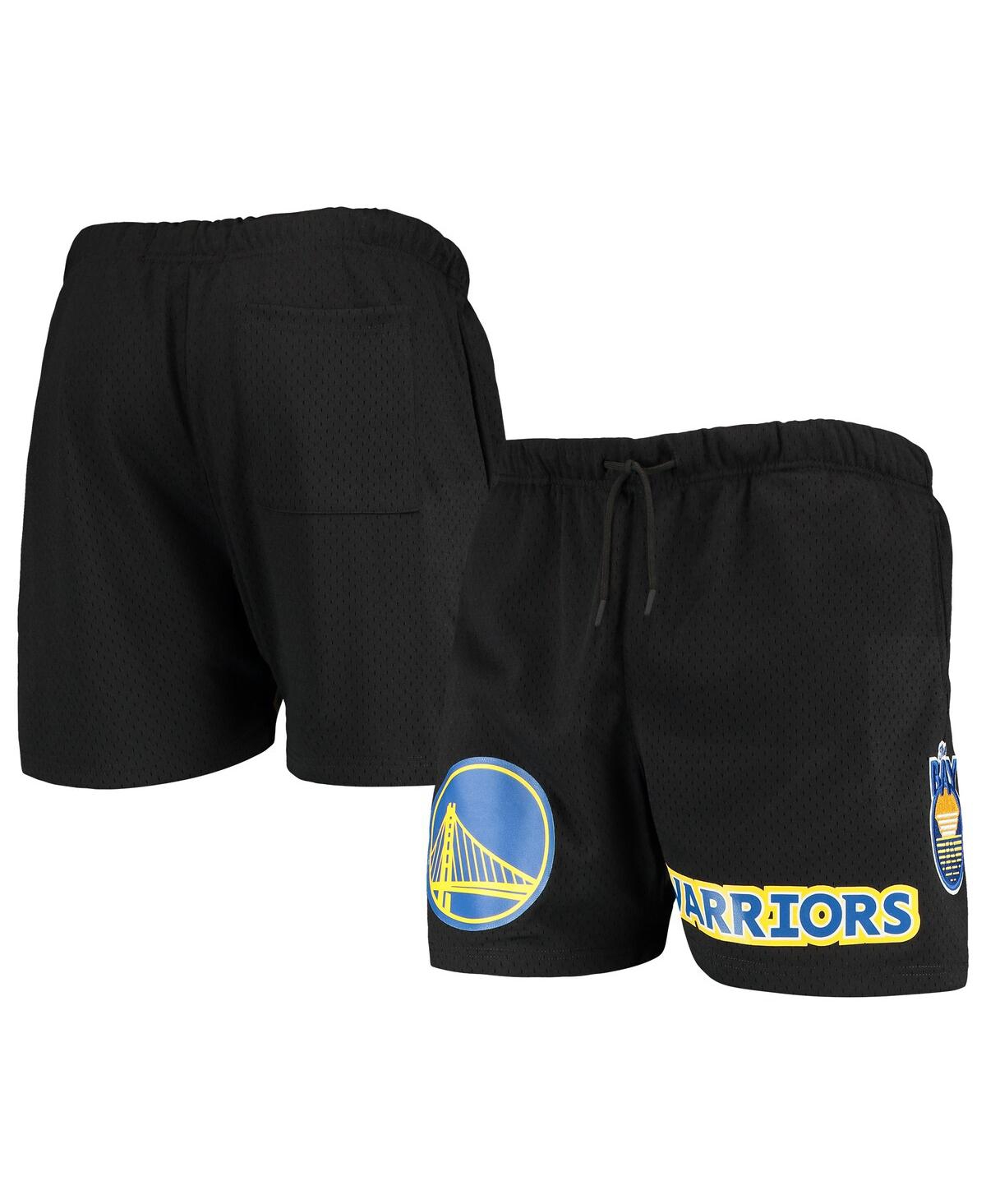 Shop Pro Standard Men's  Black Golden State Warriors Mesh Capsule Shorts