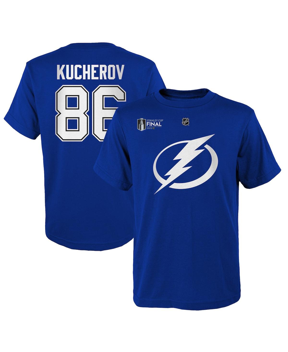 Outerstuff Kids' Big Boys And Girls Nikita Kucherov Blue Tampa Bay Lightning 2022 Stanley Cup Final Name And Number T