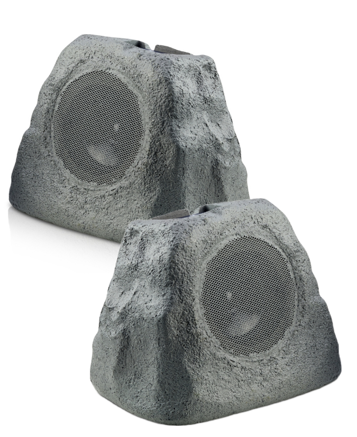 Shop Ihome Ihrk-500ltms-pr Solar Powered Wireless Rock Speaker Set, 2 Piece In Gray