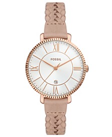 Women's Jacqueline Nude Leather Strap Watch, 36mm