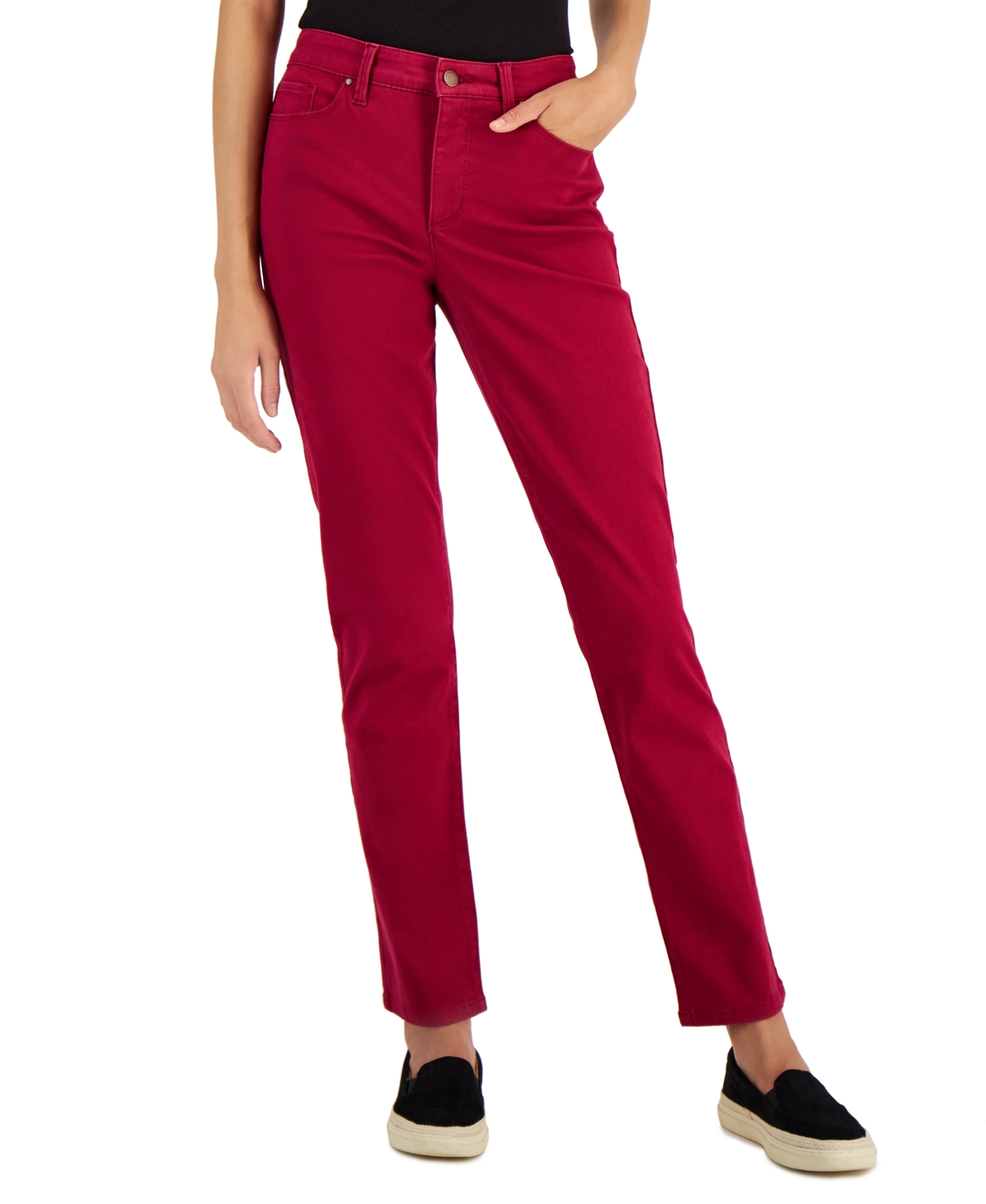 Charter Club Women s Lexington Tummy Control Straight leg Jeans Created For Macy s In Berry Freeze ModeSens