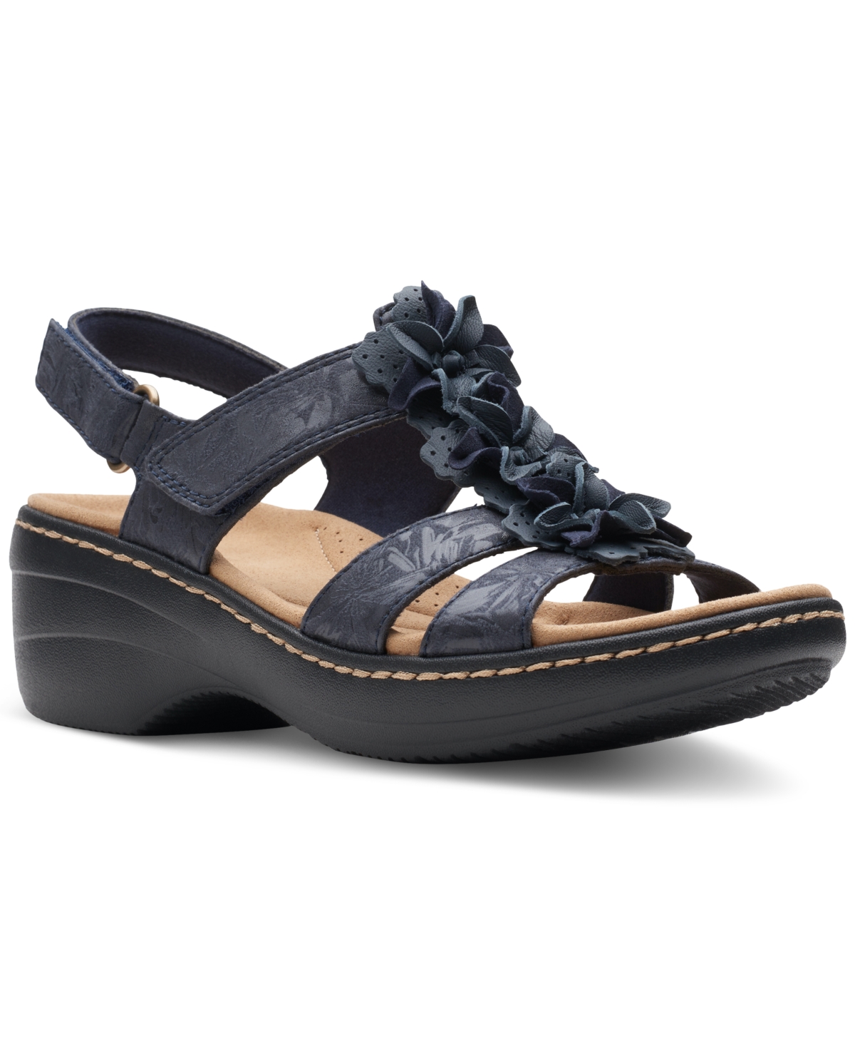 Clarks Women's Merliah Sheryl Embellished Slingback Sandals In Navy