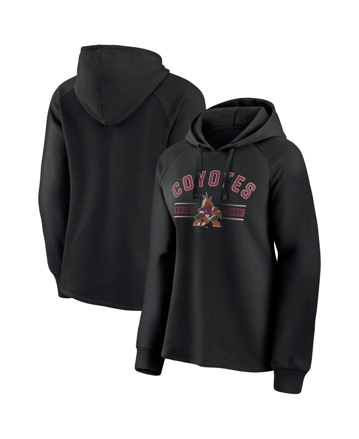 Women's FanaticsArizona Coyotes Perfect Play Raglan Pullover Hoodie - Black