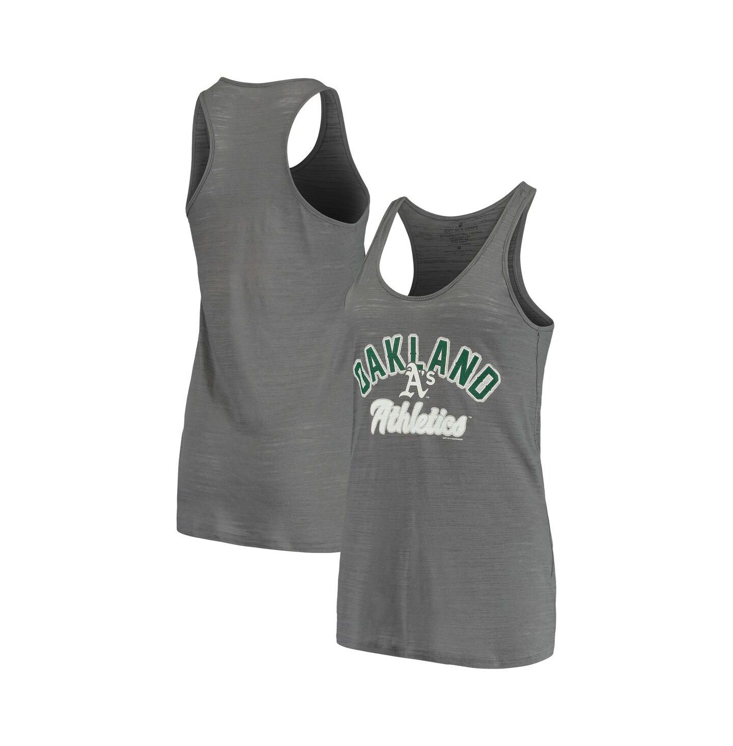 Женский топ Soft As A Grape Charcoal Oakland Athletics Multi-Count — фото 2