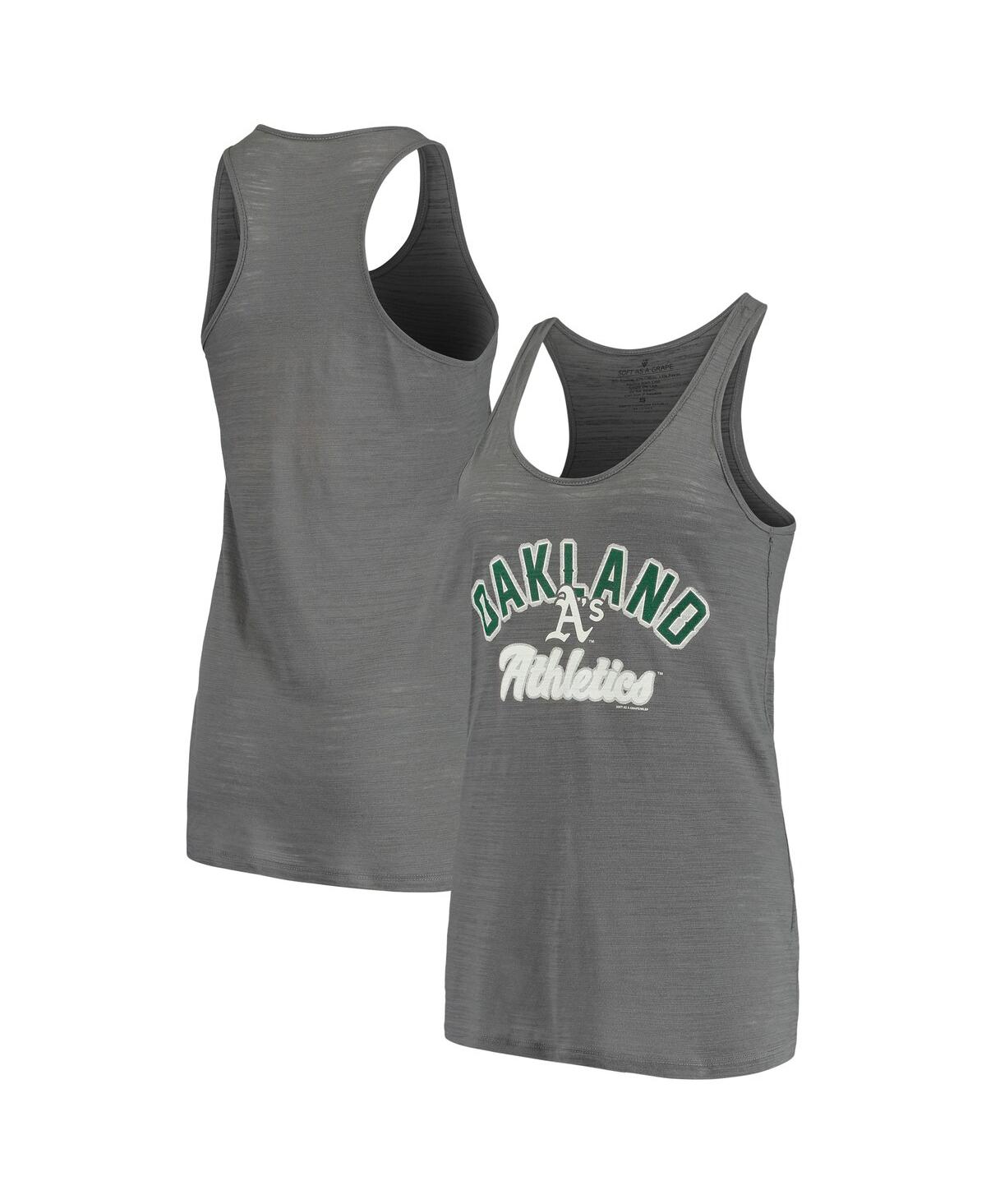 Soft As A Grape Women's  Charcoal Oakland Athletics Multi-count Tank Top In Charcoal