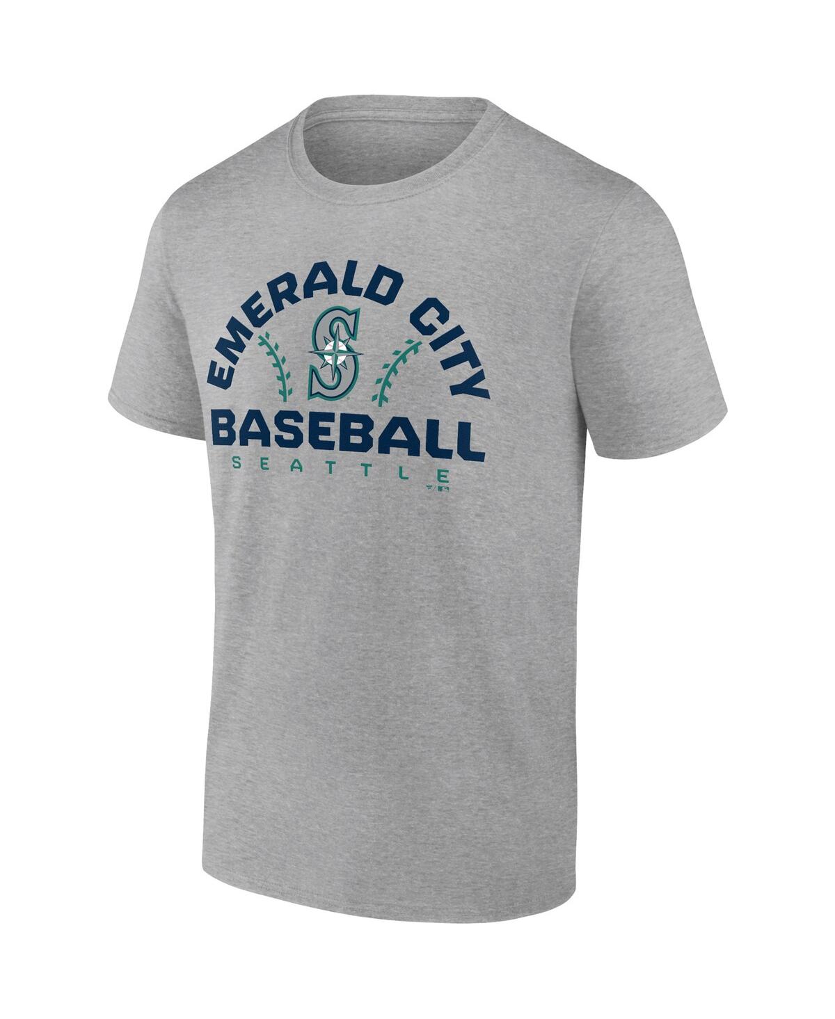 Fanatics Branded Heathered Gray Seattle Mariners Iconic Go For Two T-shirt In Heathered Gray