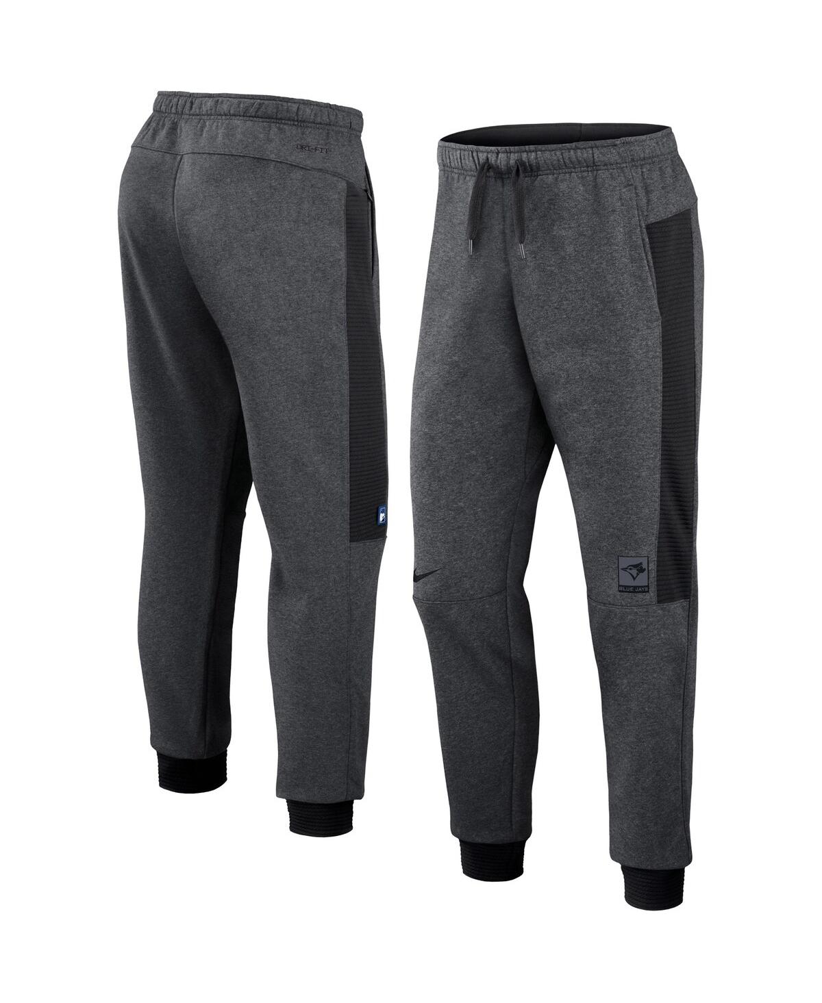 Nike Men's  Heathered Gray, Black Toronto Blue Jays Authentic Collection Flux Performance Jogger Pant In Heathered Gray,black