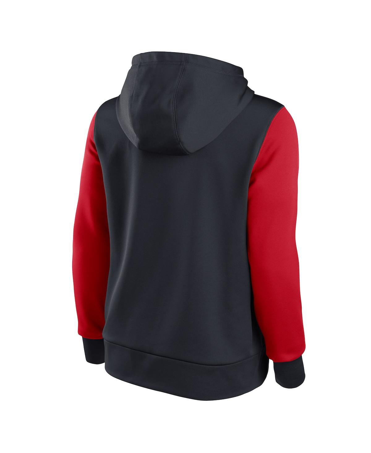 Nike Women's  Navy And Red Washington Nationals Authentic Collection Pullover Hoodie In Navy,red
