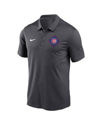 Men's Anthracite Chicago Cubs Diamond Icon Franchise Performance Polo Shirt