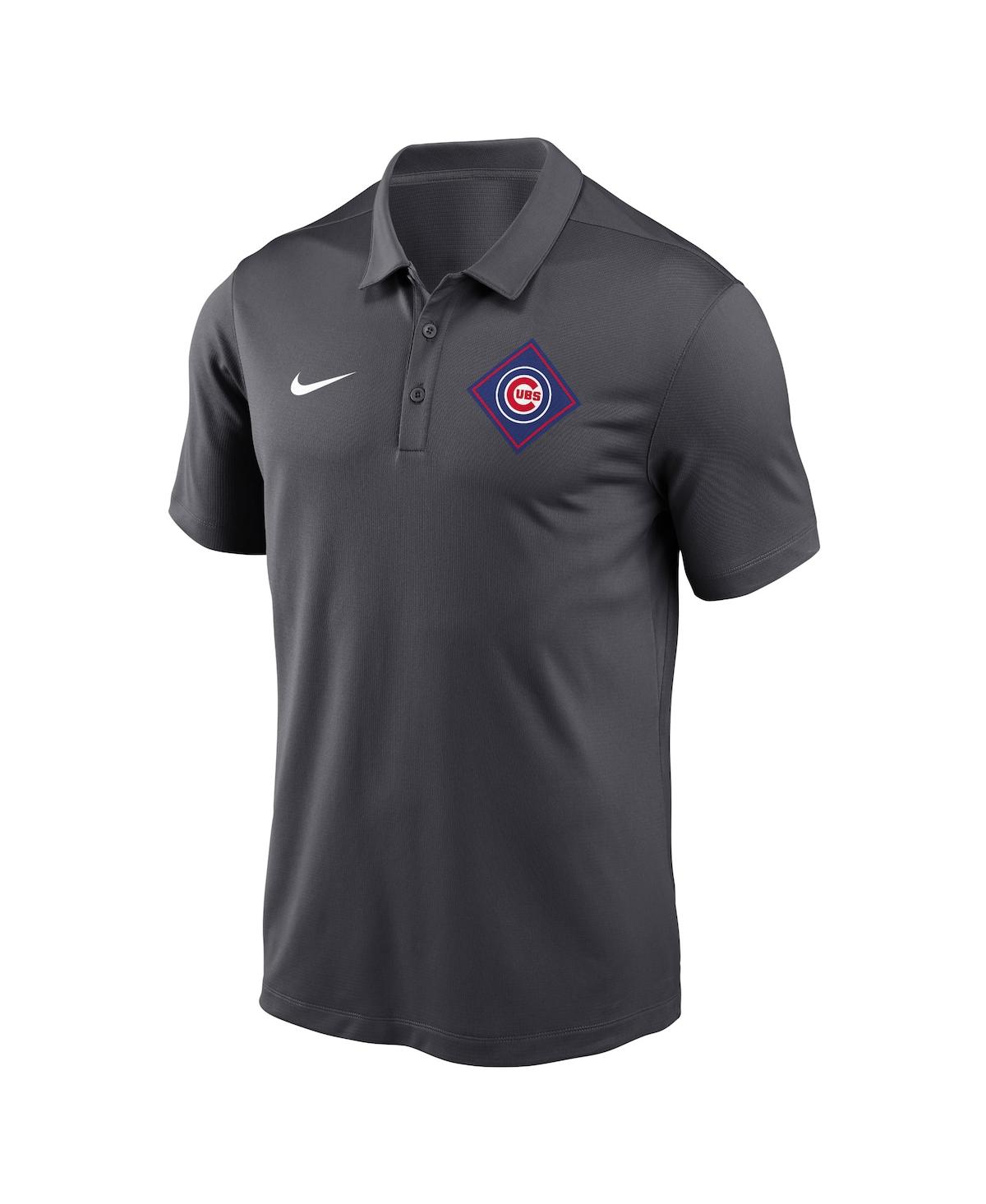 Shop Nike Men's  Anthracite Chicago Cubs Diamond Icon Franchise Performance Polo Shirt