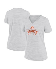 Women's White San Francisco Giants 2021 MLB City Connect Velocity Space-Dye Performance V-Neck T-shirt