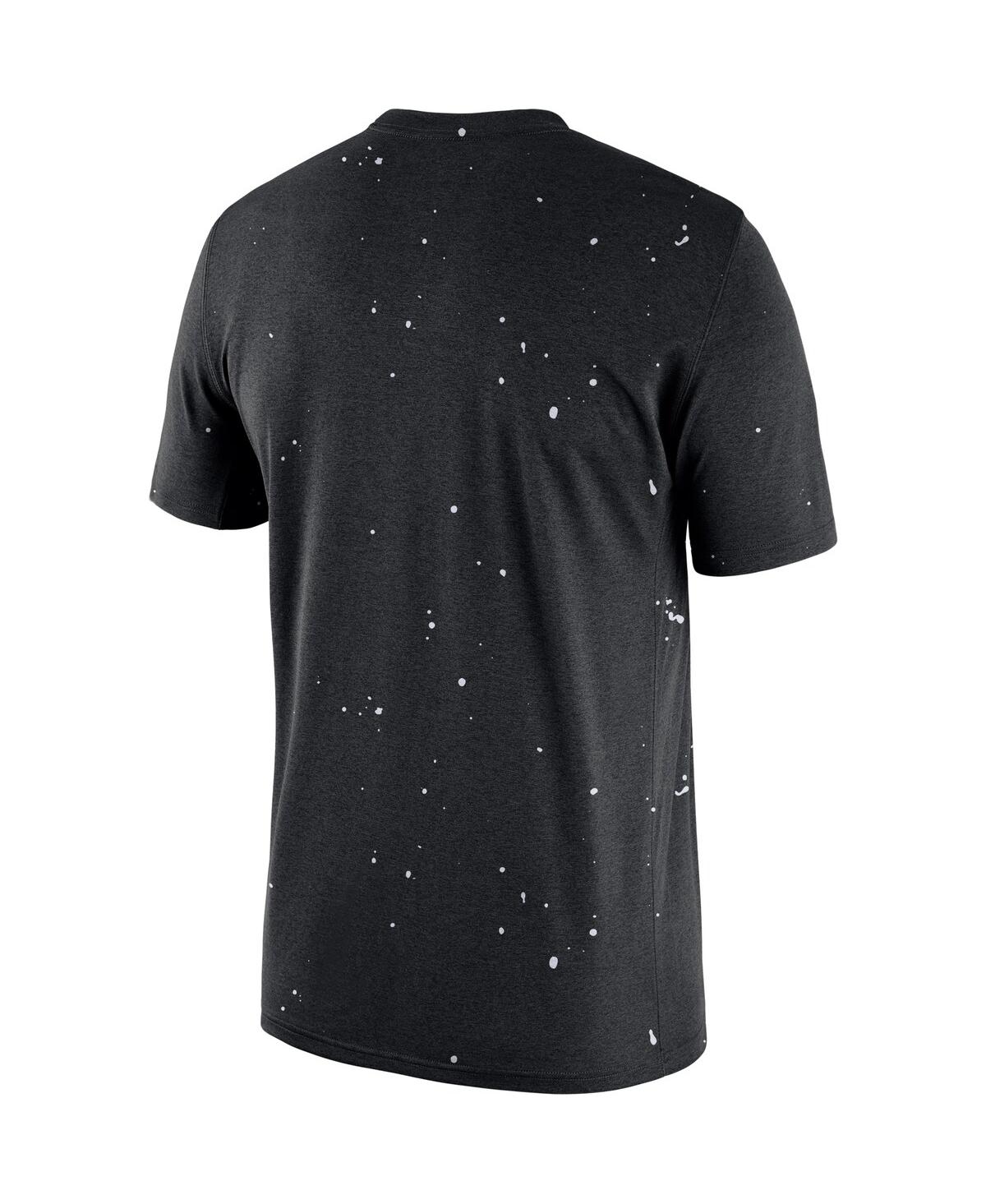 Shop Nike Men's  Black Brooklyn Nets Courtside Splatter T-shirt