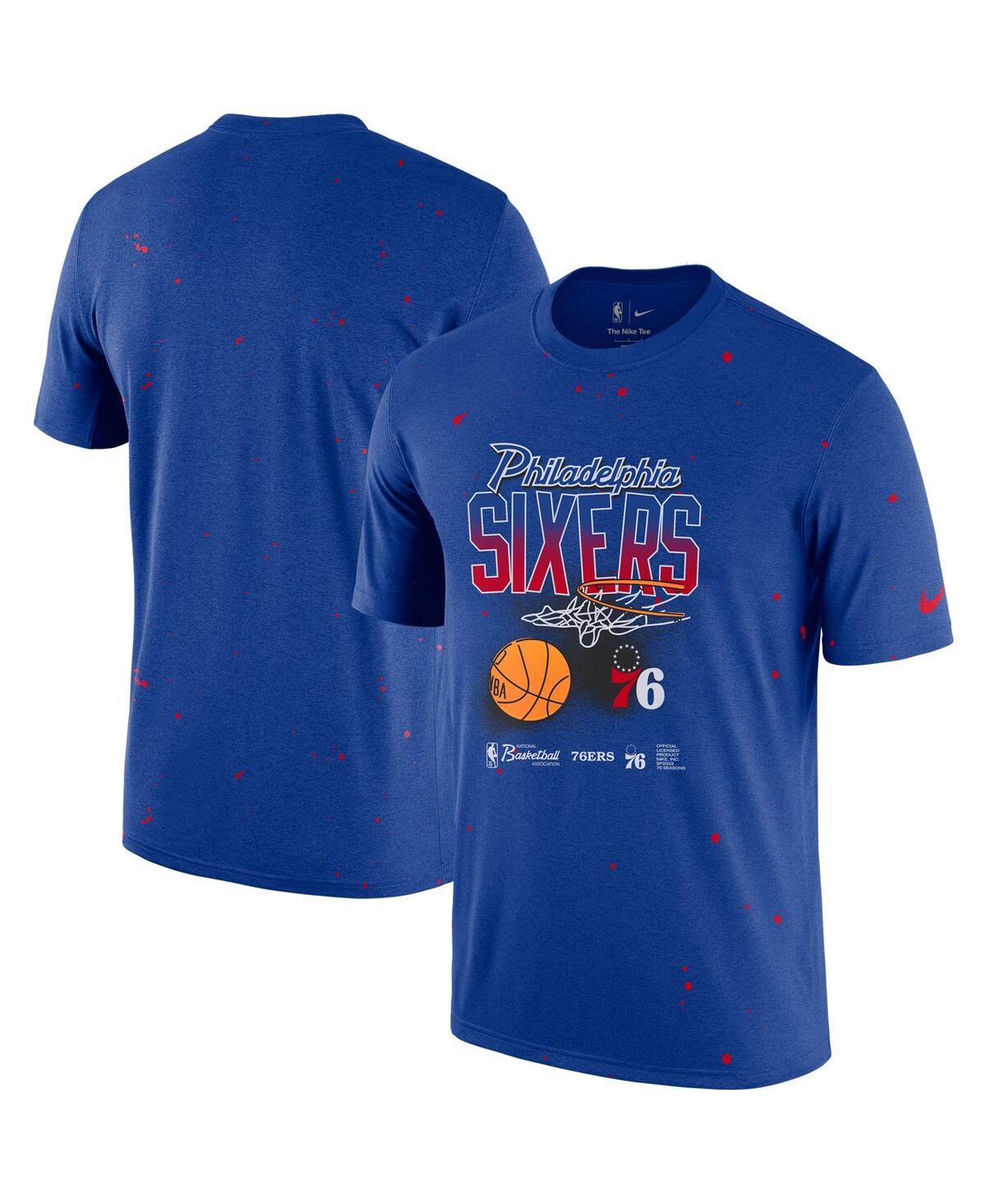 Men's NikePhiladelphia 76ers Courtside Splatter T-shirt - Royal