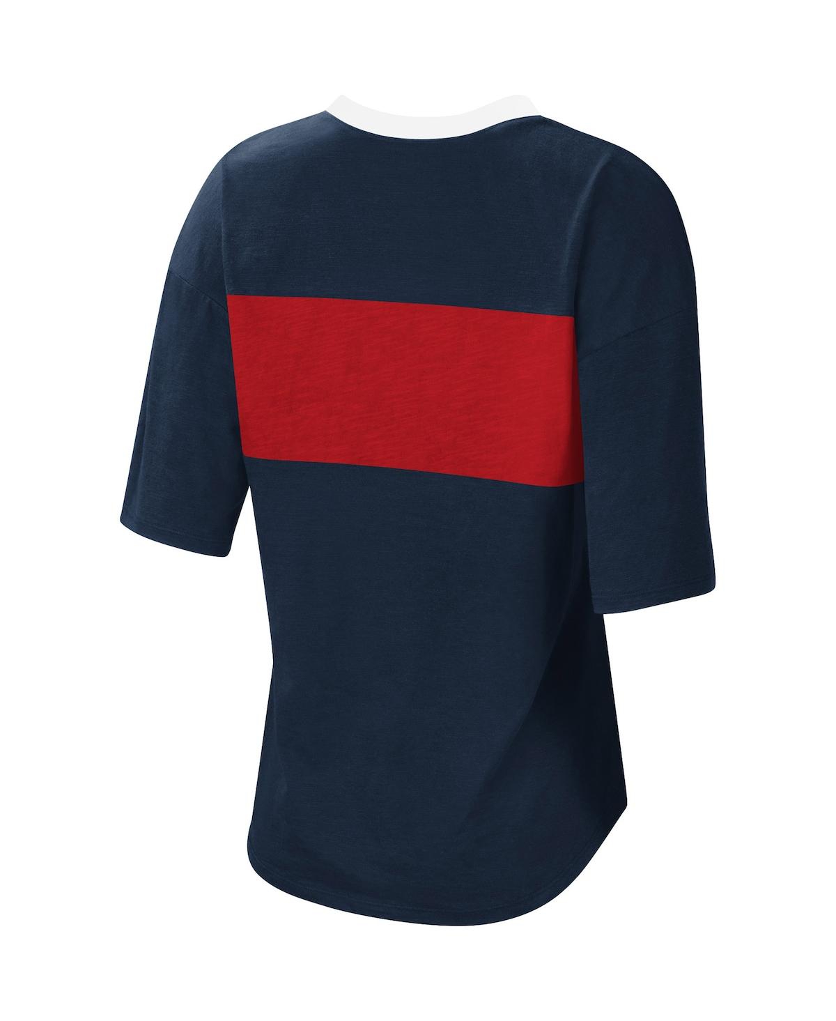 Shop Touché Women's Touch Navy And Red Minnesota Twins Lead Off Notch Neck T-shirt In Navy,red