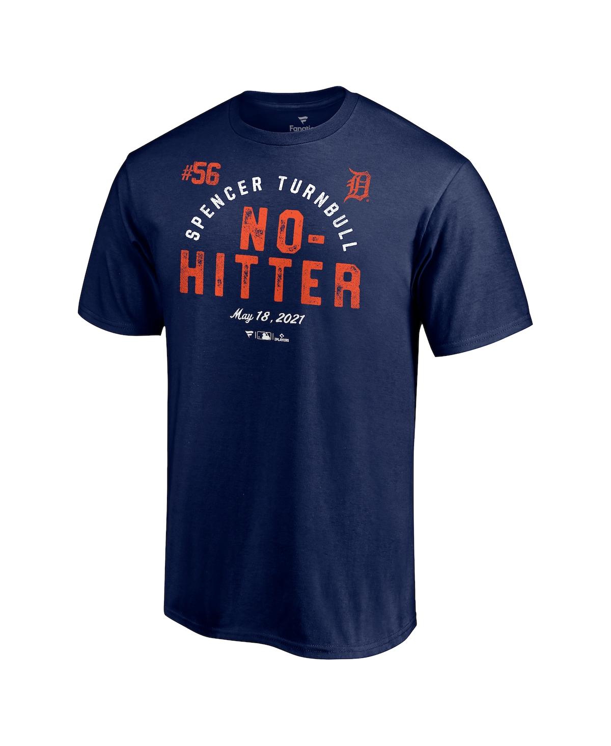 Shop Fanatics Men's  Spencer Turnbull Navy Detroit Tigers No Hitter T-shirt