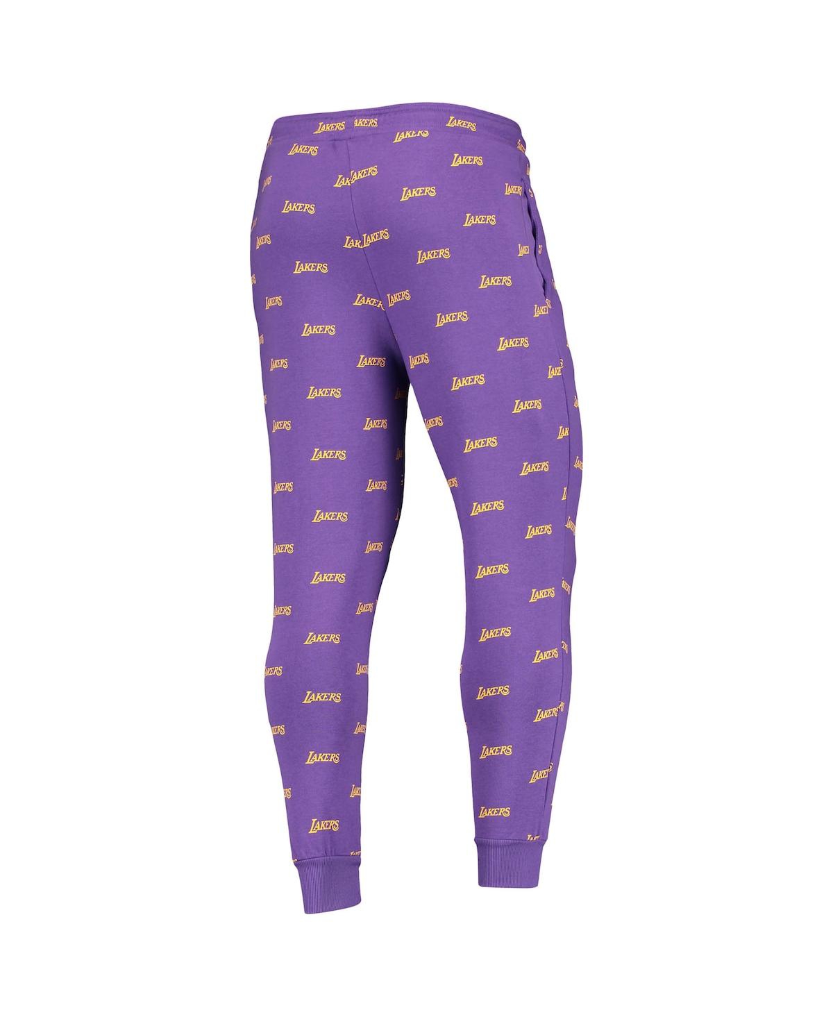 Shop The Wild Collective Men's  Purple Los Angeles Lakers Allover Logo Jogger Pants