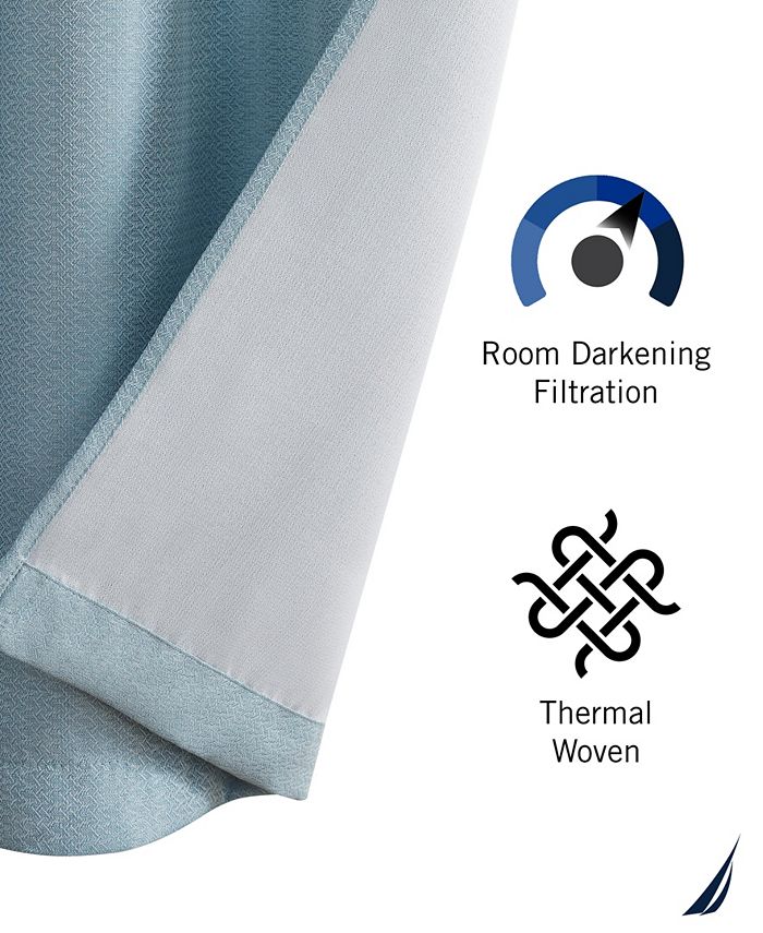 Nautica Milton Thermal Woven Room Darkening Grommet Window Curtain