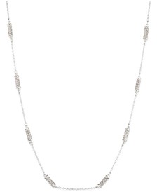 Silver-Tone Pavé Tube Collar Necklace, 16" + 3" extender