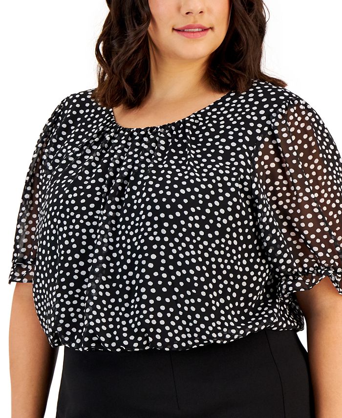 Connected Plus Size Mixed Media Dress Macy's