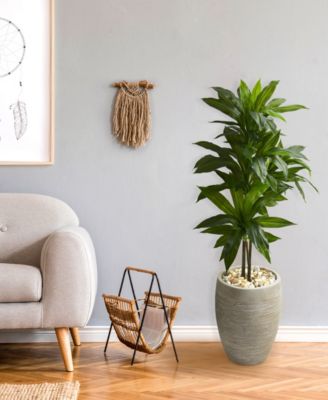 4' Dracaena Artificial Plant in Sand Colored Planter - Real Touch