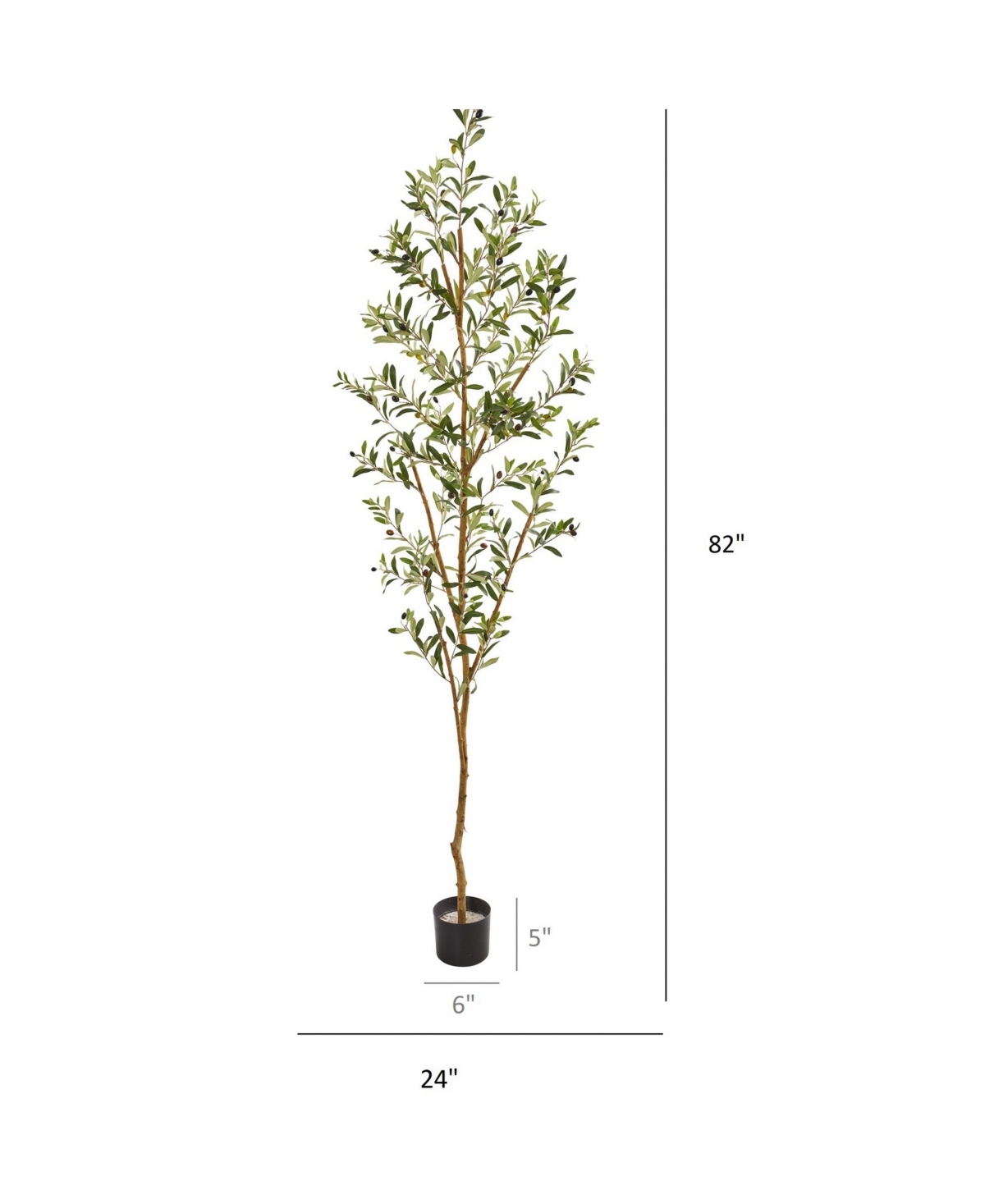 Shop Nearly Natural 82" Olive Artificial Tree In Green