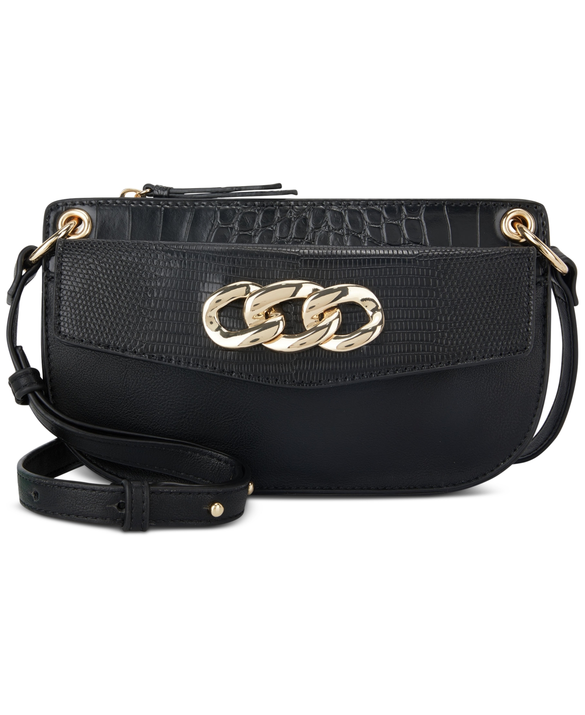 Inc International Concepts Emmory Small Crossbody, Created For Macy's In Black Lizard