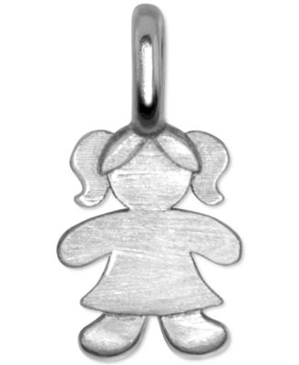 Alex Woo - Girl Charm Pendant in Sterling Silver