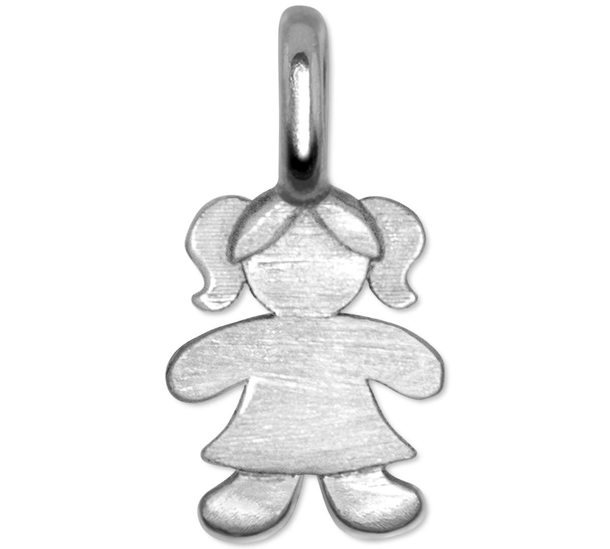 Girl Charm Pendant in Sterling Silver - Sterling Silver