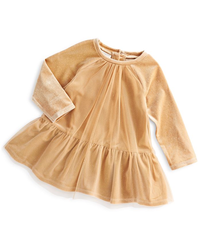 First Impressions Baby Girls Velour Tulle Dress, Created for Macy's