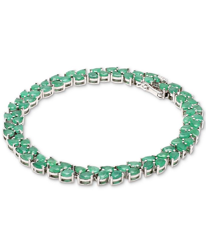 Macy s Emerald Pear Cluster Link Bracelet 15 5 8 ct. t.w. in