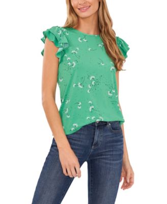 Cece Women's Double Ruffle Knit Top - Macy's