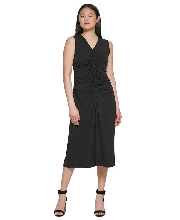 calvin klein ruched gown