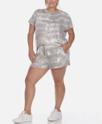 Plus Size 2 Piece Top Shorts Lounge Set