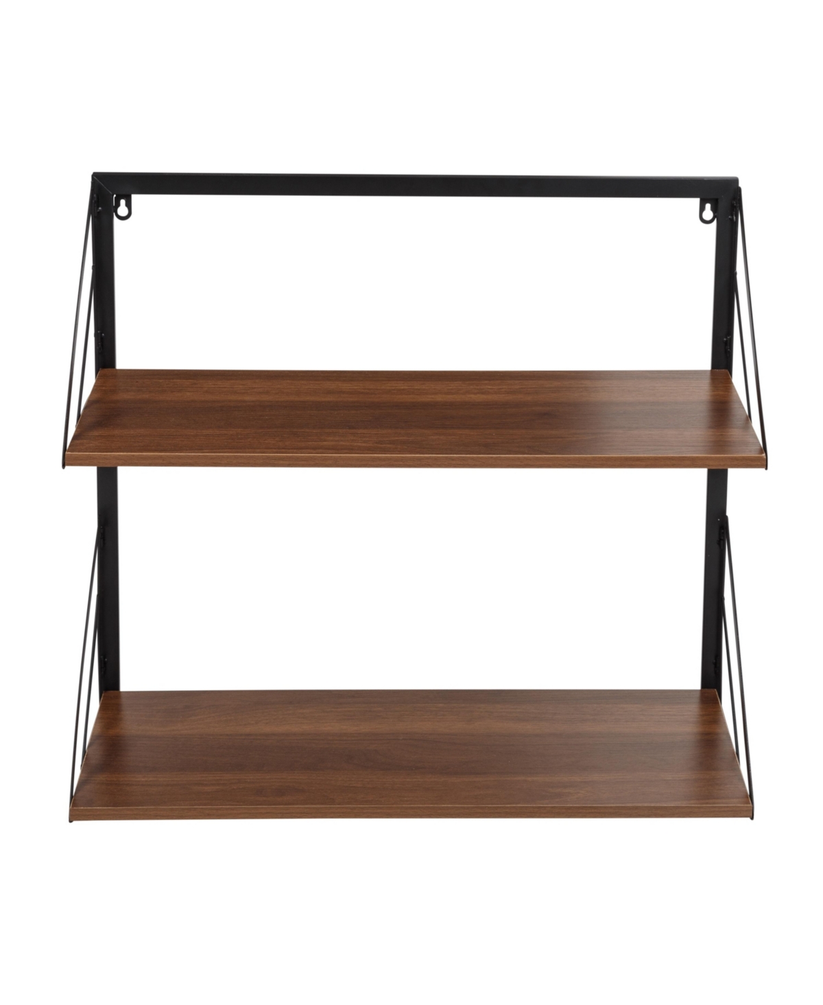 Shop Honey Can Do Multipurpose 2 Tier Floating Wall Shelf With Shelves And Bracket In Walnut